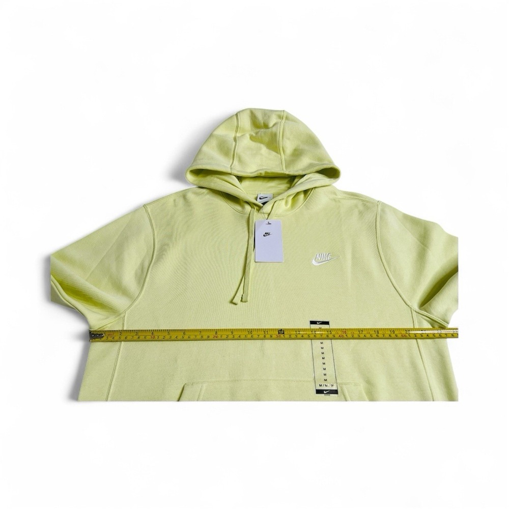 Nike Sportswear Club Fleece Long Sleeve Pullover Hoodie Sweatshirt Lemon Twist M - Picture 9 of 10